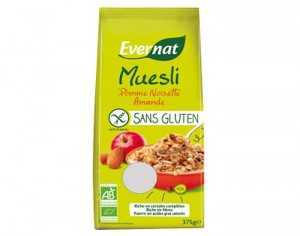 EVERNAT Muesli Pomme Amande Noisette Sans Gluten - 375 g