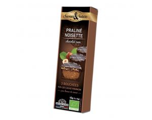 SAVEURS ET NATURE Bouchées Praliné Noisette - Chocolat Noir - 3x15g