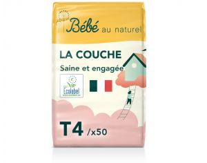 BEBE AU NATUREL La Couche Ecologique - Pack Economique Taille 4 / 7-18 kg A l'unité / 50 couches