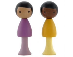 CLICQUES Lot de 2 Figurines en Bois Magnétiques - Pablo et Léo - Dès 3 ans