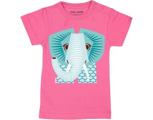 COQ EN PATE T-shirt en Coton Bio - Elephant Rose