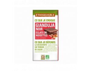 ETHIQUABLE Gianduja Noir Eclats de Noisettes Bio & Equitable - 100 g