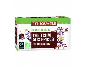 ETHIQUABLE Thé Tchaï aux Epices Bio & Equitable - 20 Sachets