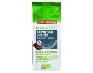 ETHIQUABLE Café Sumatra Congo Expresso Grains Bio & Equitable - 500 g