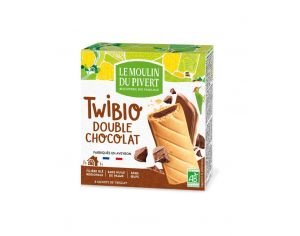 MOULIN DU PIVERT Biscuits Twibio Double Chocolat au Lait Bio & Equitable - 150 g