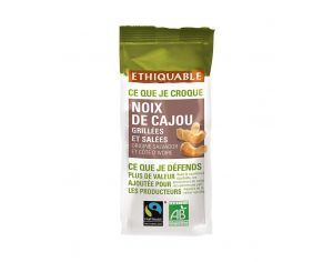 ETHIQUABLE Noix de Cajou Grillées et Salées Bio & Equitable - 125g
