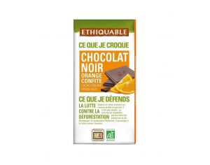 ETHIQUABLE Chocolat Noir Orange Confite Bio & Equitable - 100g