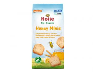HOLLE Mini Biscottes Miel et Beurre pour Bébé - 100 g - Dès 8 mois