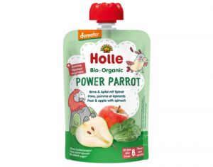 HOLLE Gourde Power Parrot Poire Pomme Epinard - 100 g - Dès 6 mois
