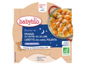 BABYBIO Assiette Bonne Nuit - 230g Douceur de Panais Carotte des Landes Polenta - 12 mois