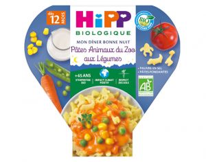 HIPP Mon Dîner Bonne Nuit - Assiette 230g - Dès 12 mois Animaux du Zoo aux Légumes