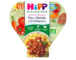 HIPP Mon Dîner Bonne Nuit - Assiette 230g - Dès 12 mois Alphabet à la Bolognaise