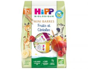 HIPP Mini Barres Fruits et Céréales - Dès 12 mois - Sachet 100g