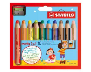  STABILO Boîte Crayons De Couleur - Woody 3in1