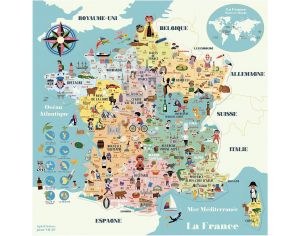 VILAC Carte de France pour Enfant Pièces magnétiques - Dès 5 ans