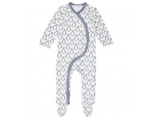 SENSE ORGANICS Pyjama Bébé Bio - Pingouins Gris-Bleus 3 mois