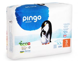 PINGO Pack x6 Couches Écologiques Ultra Soft T3 / 4-9Kg / 6 x 44 couches