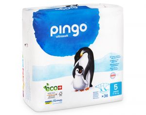 PINGO Pack x6 Couches Écologiques Ultra Soft T5 / 11-25Kg / 6 x 36 couches