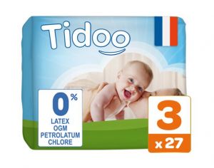 TIDOO Couches Ecologiques Nature T3 / 4-9 kg / 27 couches