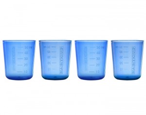 BABYCUP Lot de 4 Mini Tasses Graduées - Bleu - Dès 4 mois