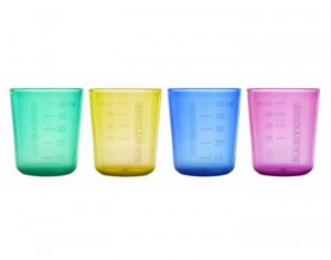 BABYCUP Lot de 4 Mini Tasses Graduées - Multicolore - Dès 4 mois