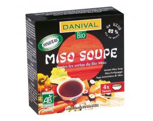 DANIVAL Miso soupe instantanée 100 % végétale 4x10g