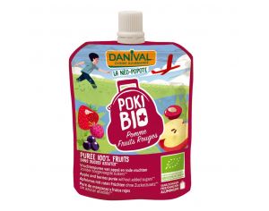 DANIVAL Poki Bio pomme-fruits rouges 90G
