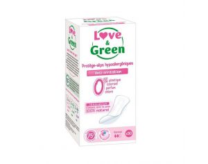 LOVE & GREEN Boîte de 30 Protège Slips Hypoallergéniques Jetables
