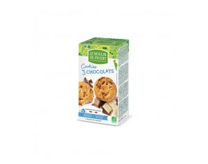 MOULIN DU PIVERT Cookies aux Pépites de 3 Chocolats Bio - 175 g