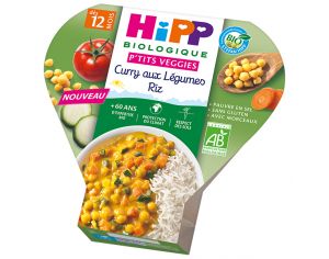 HiPP Assiettes P'tit Veggies - Dès 12 mois - 230 g Curry aux Légumes Riz assiette - 230g - Dès 12 mois