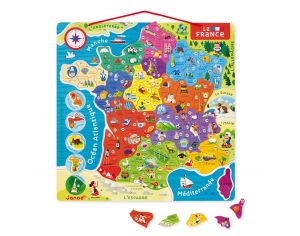 JANOD Puzzle Carte de France Magnétique - Dès 6 ans