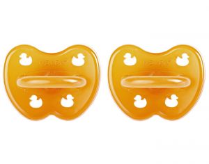 HEVEA Lot de 2 Sucettes Sym�triques en Caoutchouc Naturel 3-36 mois