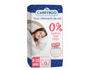 CARRYBOO Paquet de 13 Sous-vêtements de Nuit Absorbants - Fille -  8-15 ans (17 à 30 kg) 