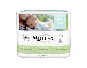 MOLTEX Couches Ecologiques Taille 1 - 2-4kg - Sachet de 22 couches