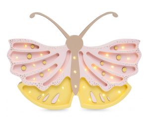 LITTLE LIGHTS Lampe Veilleuse Papillon miel rose - Ds 2 ans