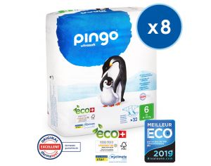 PINGO Couches Écologiques Ultra Soft T6 / 16-30 kg 8 x 32 couches