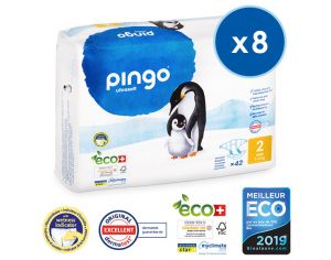 PINGO Couches Écologiques Ultra Soft T2 / 3-6 kg 8 x 42 couches