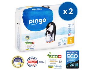 PINGO Couches Écologiques Ultra Soft T2 / 3-6 kg 2 x 42 couches