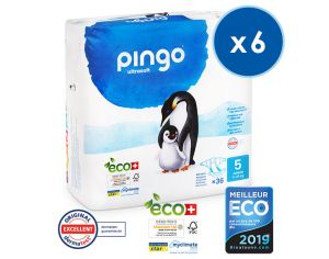 PINGO Couches Écologiques Ultra Soft T5 / 11-25 kg 6 x 36 couches