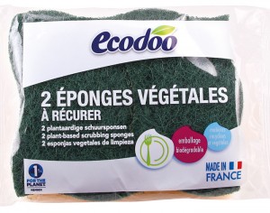 ECODOO Lot de 2 Eponges Végétales à Récurer 
