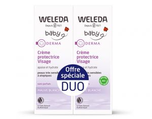 WELEDA Duo Crème Protectrice Visage Mauve Blanche - 2 x 50 ml