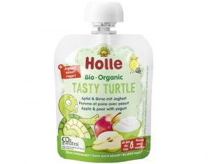 HOLLE Gourde Brassés - Pomme et Poire avec Yaourt - 85 g - Dès 8 mois
