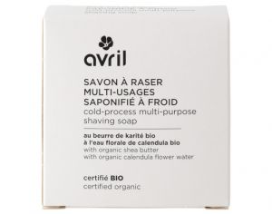 AVRIL Savon à Raser Multi-Usages Saponifié à Froid - 100 g 