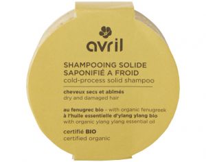 AVRIL Shampooing Solide Saponifié à Froid Cheveux Secs et Abîmés - 100g