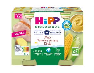HIPP Les Petits Mijots - 2 x 190 g Mas Pommes de terre Dinde - 6M