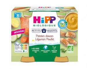 HIPP Les Petits Mijots - 2 x 190 g Patates douces Lgumes Poulet - 8M