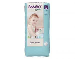 BAMBO NATURE Pack x6 Couches Écologiques Nature T3 - 4-8 kg - 6 x 52 couches