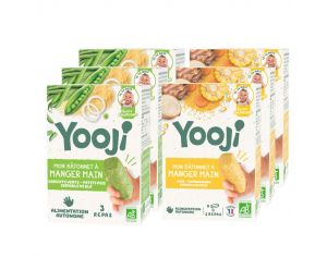 YOOJI Btonnets  Manger-Main - Haricot Vert & Mas - Lot de 6 - Ds 12 mois