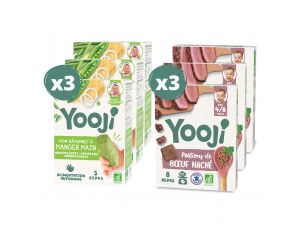 YOOJI Btonnets  Manger-Main Haricot Vert & Portions de Buf Bio - Lot de 6 - Ds 12 mois