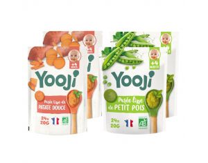 YOOJI Pures Lisses - Petit Pois & Patate Douce Bio - Lot de 4 - Ds 4 mois